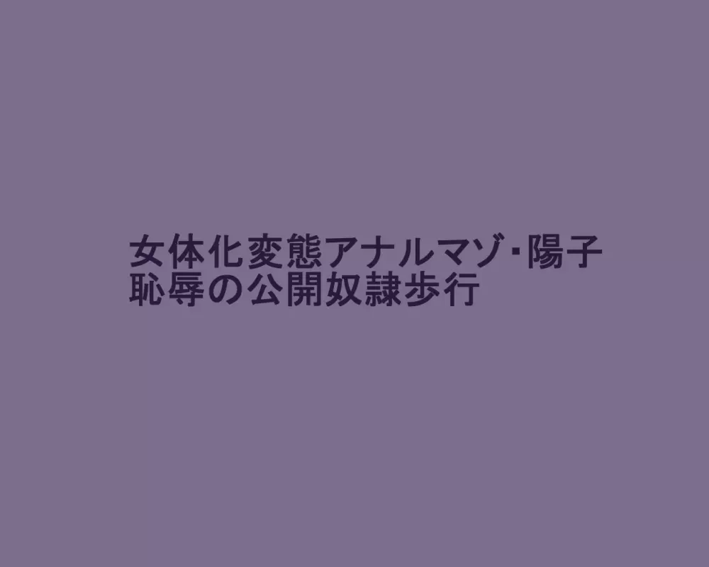 女体化変態アナルマゾ・陽子 恥辱の公開奴隷歩行 2ページ