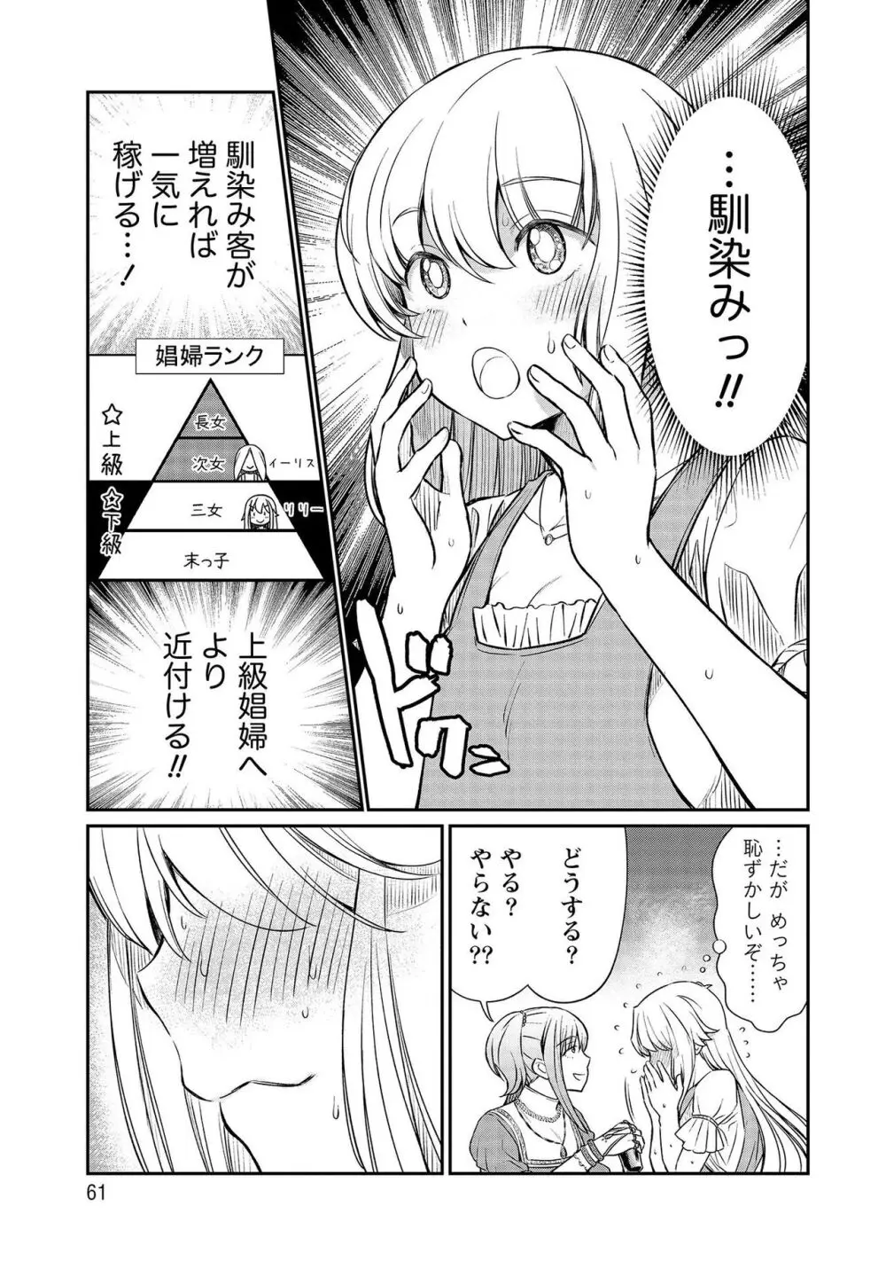 くっ殺せの姫騎士となり、百合娼館で働くことになりました。【電子限定特典付き】 3 61ページ