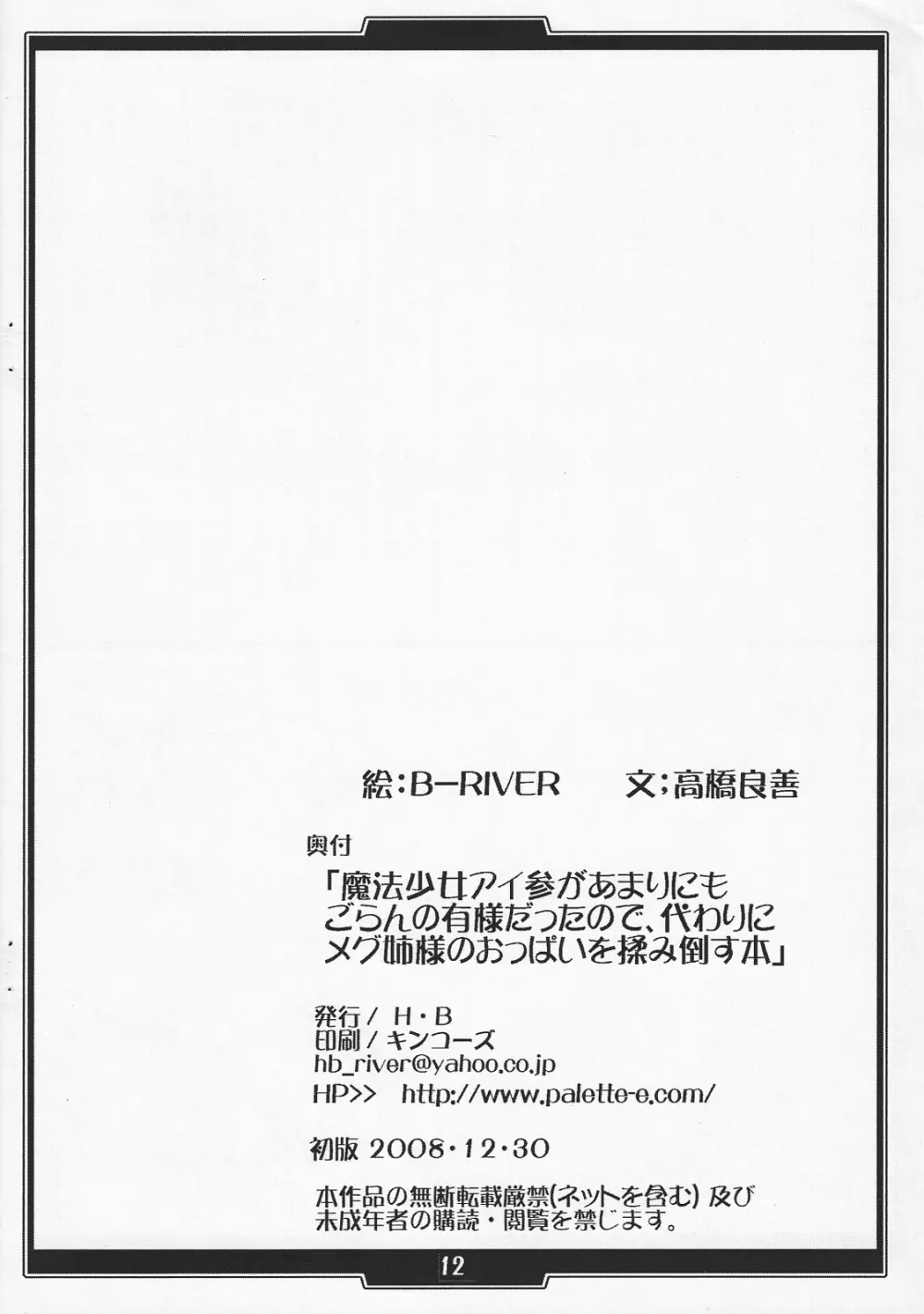 魔法少女アイ参があまりにもごらんの有様だったので、代わりにメグ姉様のおっぱいを揉み倒す本 11ページ