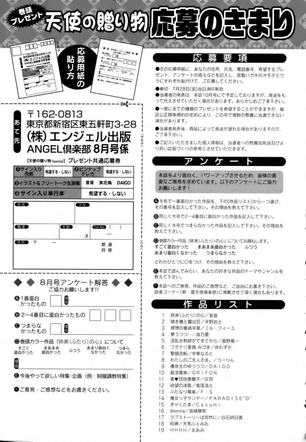 ANGEL 倶楽部 2006年8月号 423ページ