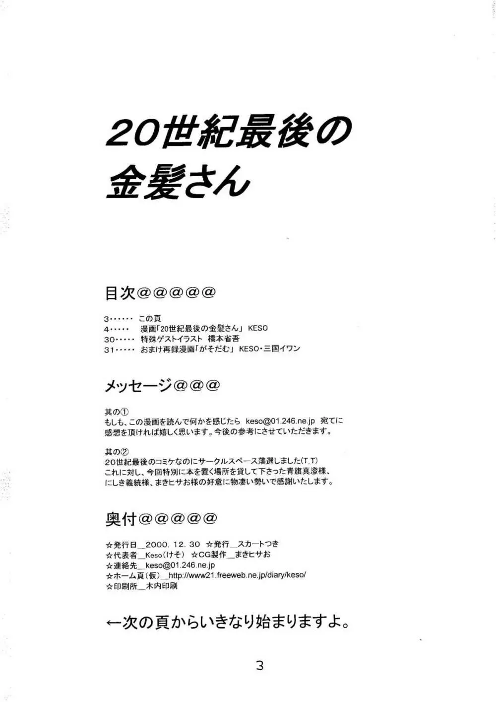 20世紀最後の金髪さん 2ページ